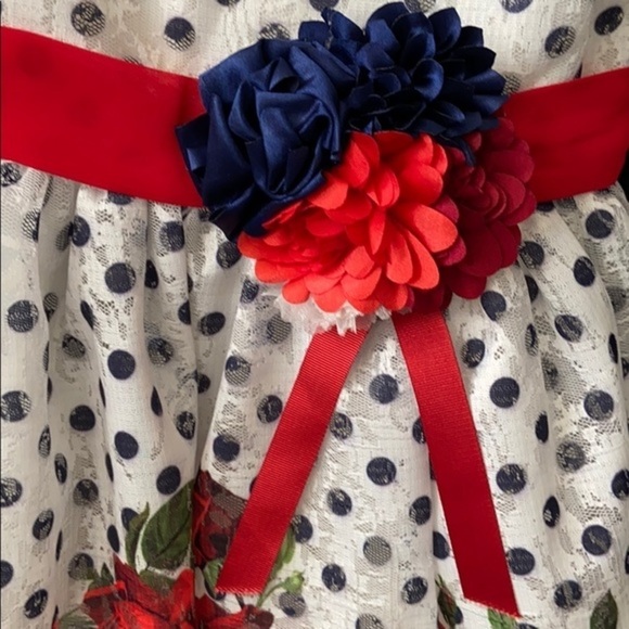 Archana Girls 18 Months White Floral Polka Dot Layered Dress NWT - Picture 3 of 8